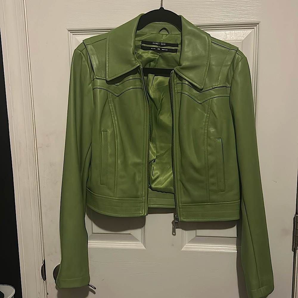 Urban Outfitters Leather Green Jacket